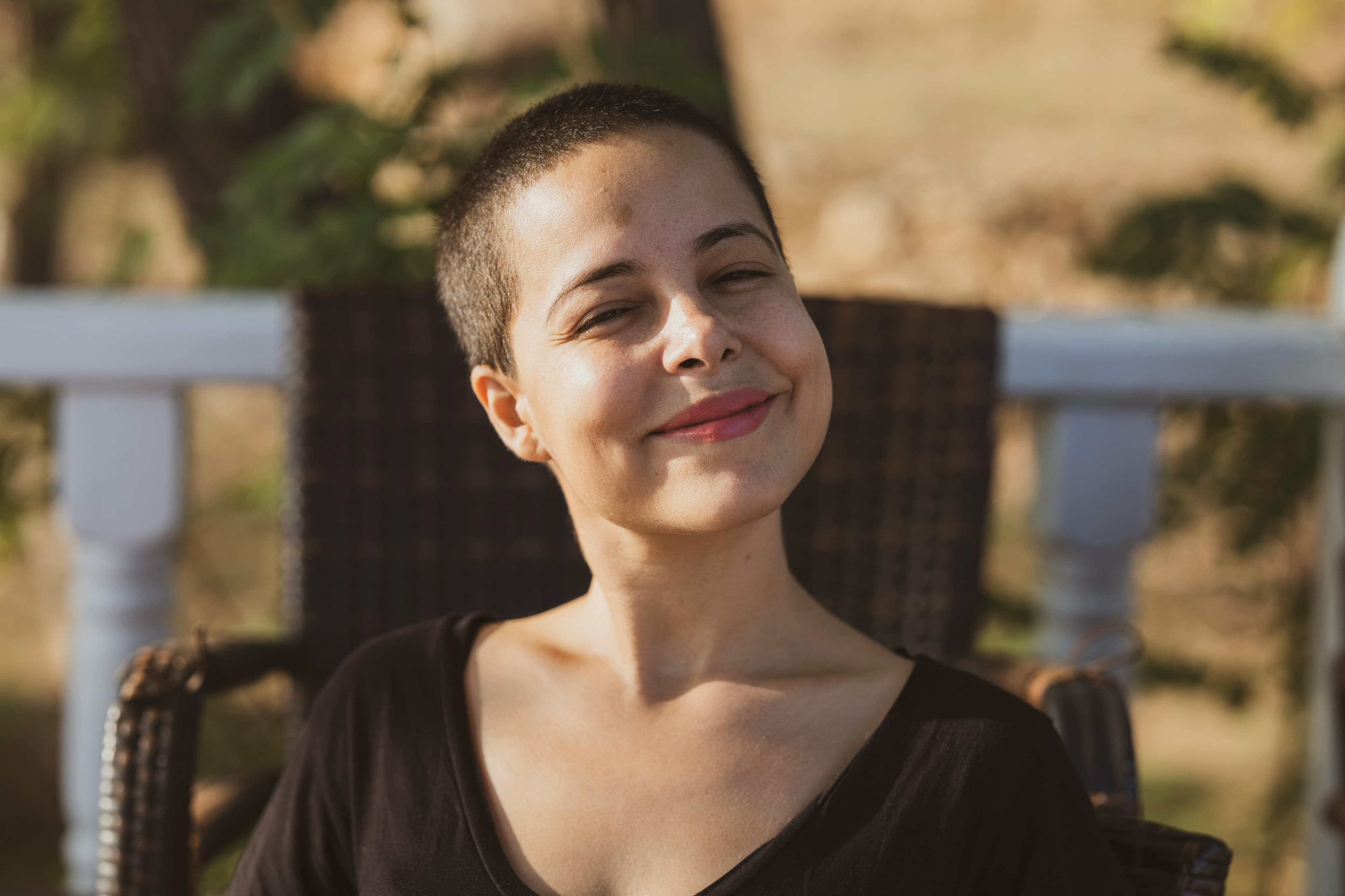 Smiling woman ready to help
